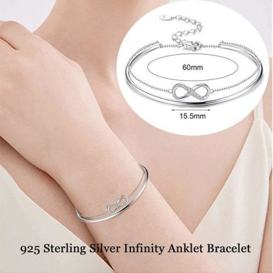 Infinity Bracelets And Anklet Bracelets For Women Adjustable Length Gift For Mother's Day